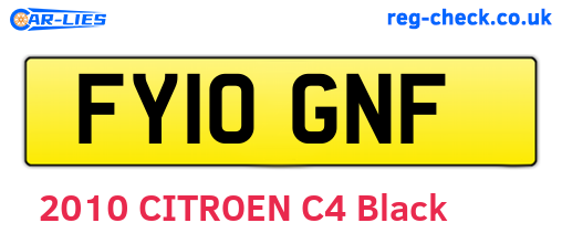 FY10GNF are the vehicle registration plates.