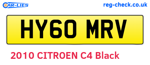 HY60MRV are the vehicle registration plates.