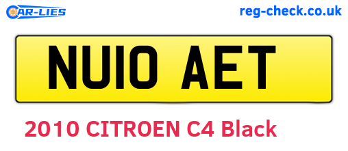 NU10AET are the vehicle registration plates.