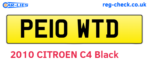 PE10WTD are the vehicle registration plates.