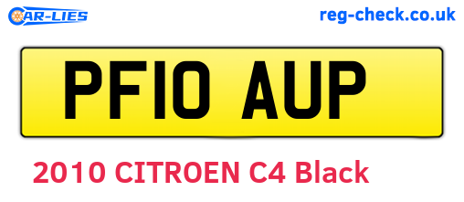 PF10AUP are the vehicle registration plates.
