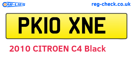 PK10XNE are the vehicle registration plates.