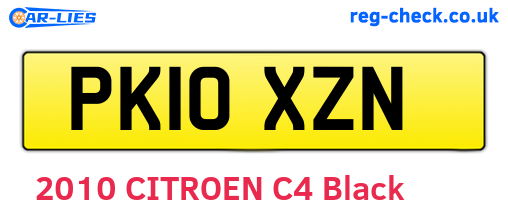PK10XZN are the vehicle registration plates.