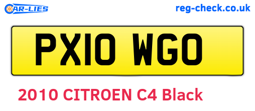 PX10WGO are the vehicle registration plates.