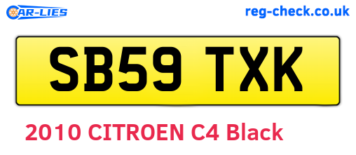 SB59TXK are the vehicle registration plates.