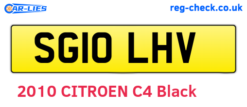 SG10LHV are the vehicle registration plates.
