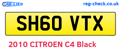 SH60VTX are the vehicle registration plates.