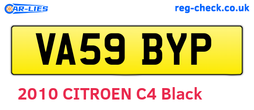 VA59BYP are the vehicle registration plates.