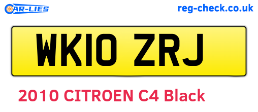 WK10ZRJ are the vehicle registration plates.