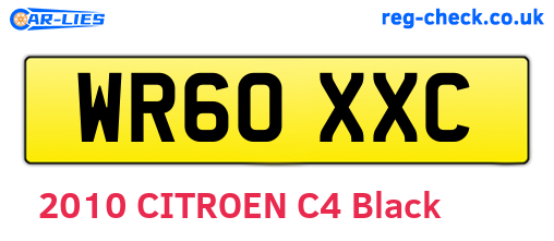 WR60XXC are the vehicle registration plates.