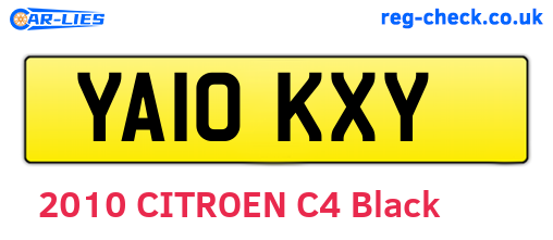 YA10KXY are the vehicle registration plates.