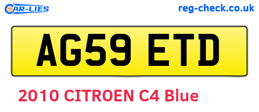 AG59ETD are the vehicle registration plates.