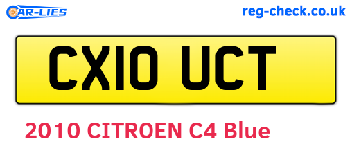 CX10UCT are the vehicle registration plates.