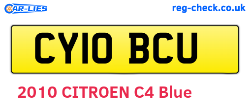 CY10BCU are the vehicle registration plates.