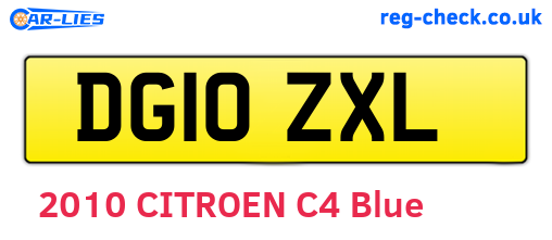 DG10ZXL are the vehicle registration plates.
