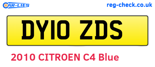 DY10ZDS are the vehicle registration plates.