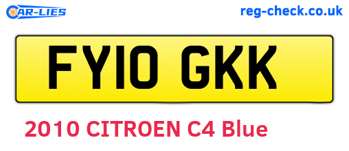 FY10GKK are the vehicle registration plates.