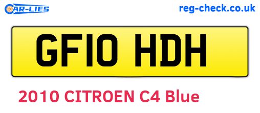 GF10HDH are the vehicle registration plates.