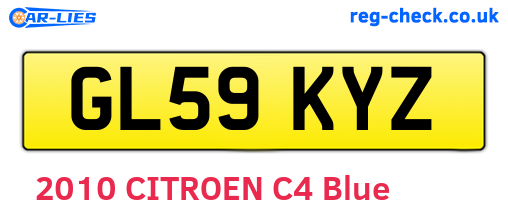GL59KYZ are the vehicle registration plates.
