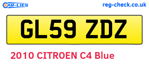 GL59ZDZ are the vehicle registration plates.
