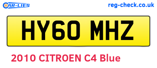 HY60MHZ are the vehicle registration plates.
