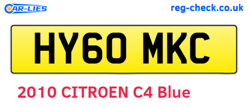 HY60MKC are the vehicle registration plates.