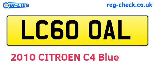 LC60OAL are the vehicle registration plates.