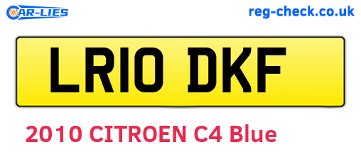LR10DKF are the vehicle registration plates.
