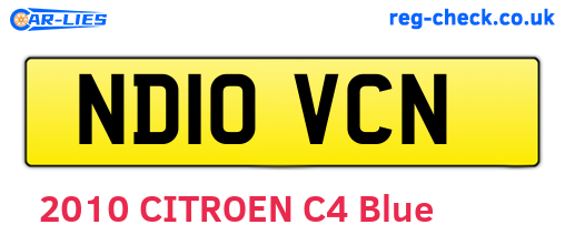 ND10VCN are the vehicle registration plates.