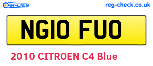 NG10FUO are the vehicle registration plates.