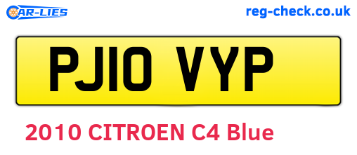 PJ10VYP are the vehicle registration plates.