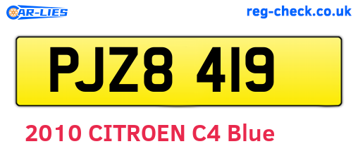 PJZ8419 are the vehicle registration plates.