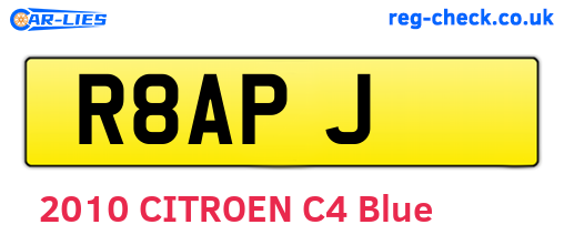 R8APJ are the vehicle registration plates.