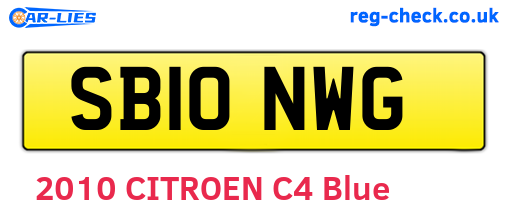 SB10NWG are the vehicle registration plates.