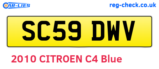 SC59DWV are the vehicle registration plates.