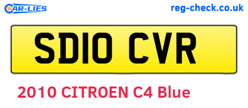 SD10CVR are the vehicle registration plates.