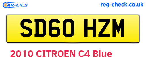 SD60HZM are the vehicle registration plates.