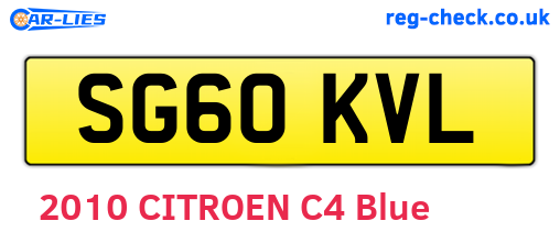 SG60KVL are the vehicle registration plates.