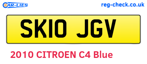 SK10JGV are the vehicle registration plates.