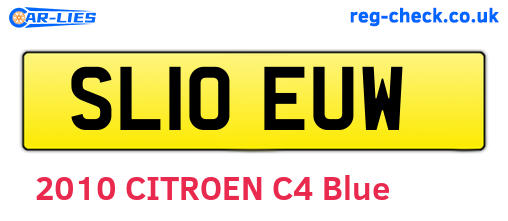 SL10EUW are the vehicle registration plates.