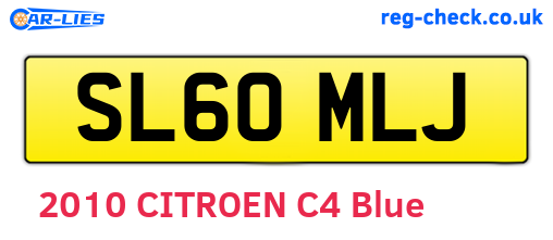 SL60MLJ are the vehicle registration plates.