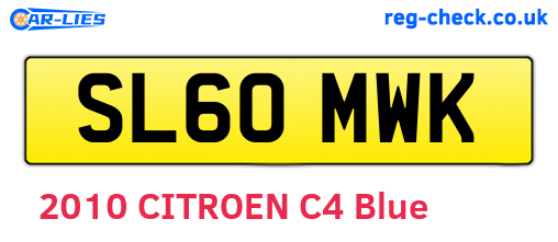 SL60MWK are the vehicle registration plates.