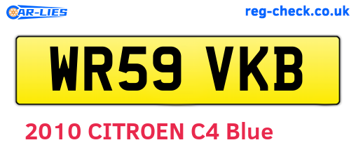 WR59VKB are the vehicle registration plates.