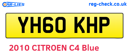 YH60KHP are the vehicle registration plates.