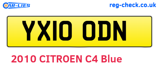 YX10ODN are the vehicle registration plates.