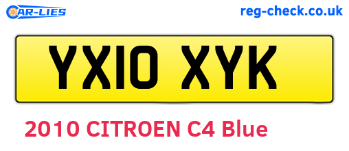 YX10XYK are the vehicle registration plates.