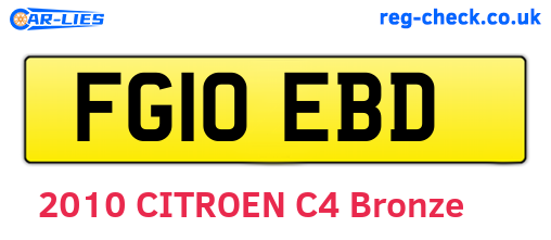 FG10EBD are the vehicle registration plates.