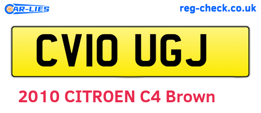 CV10UGJ are the vehicle registration plates.