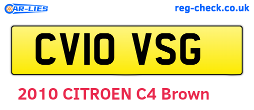 CV10VSG are the vehicle registration plates.