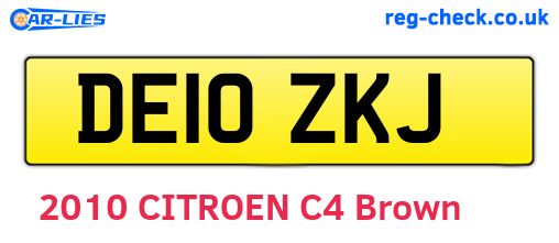 DE10ZKJ are the vehicle registration plates.